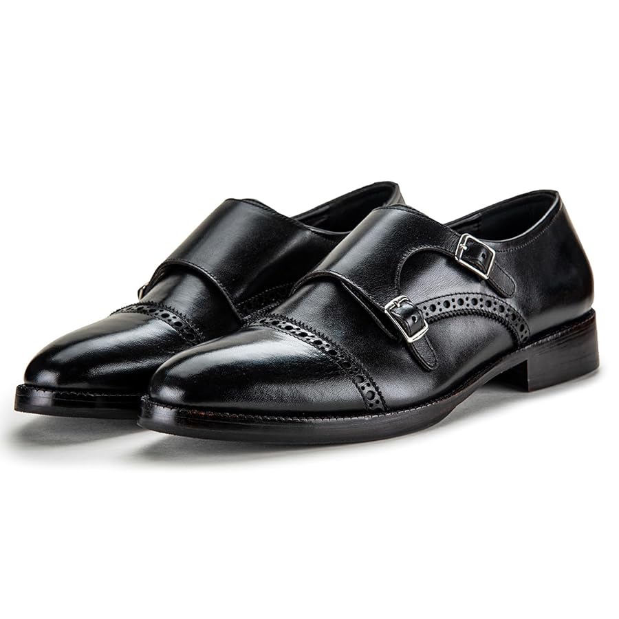 Amazon.com | Lethato Handcrafted Men's Captoe Double Monk